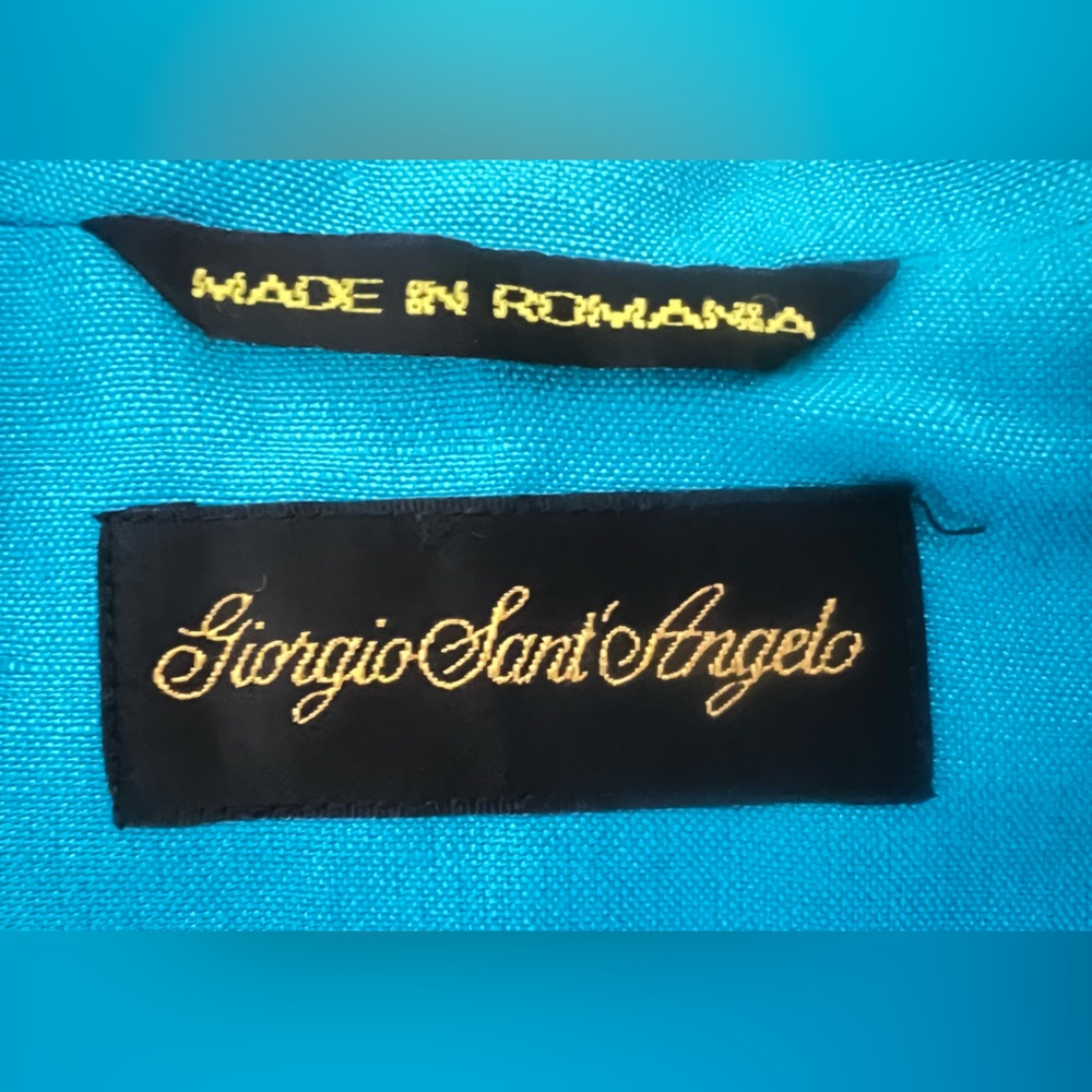 Giorgio Sant’ Angelo NEW Sky Blue Linen Rayon 3 Button Spring Blazer Jacket 10 - Picture 13 of 14